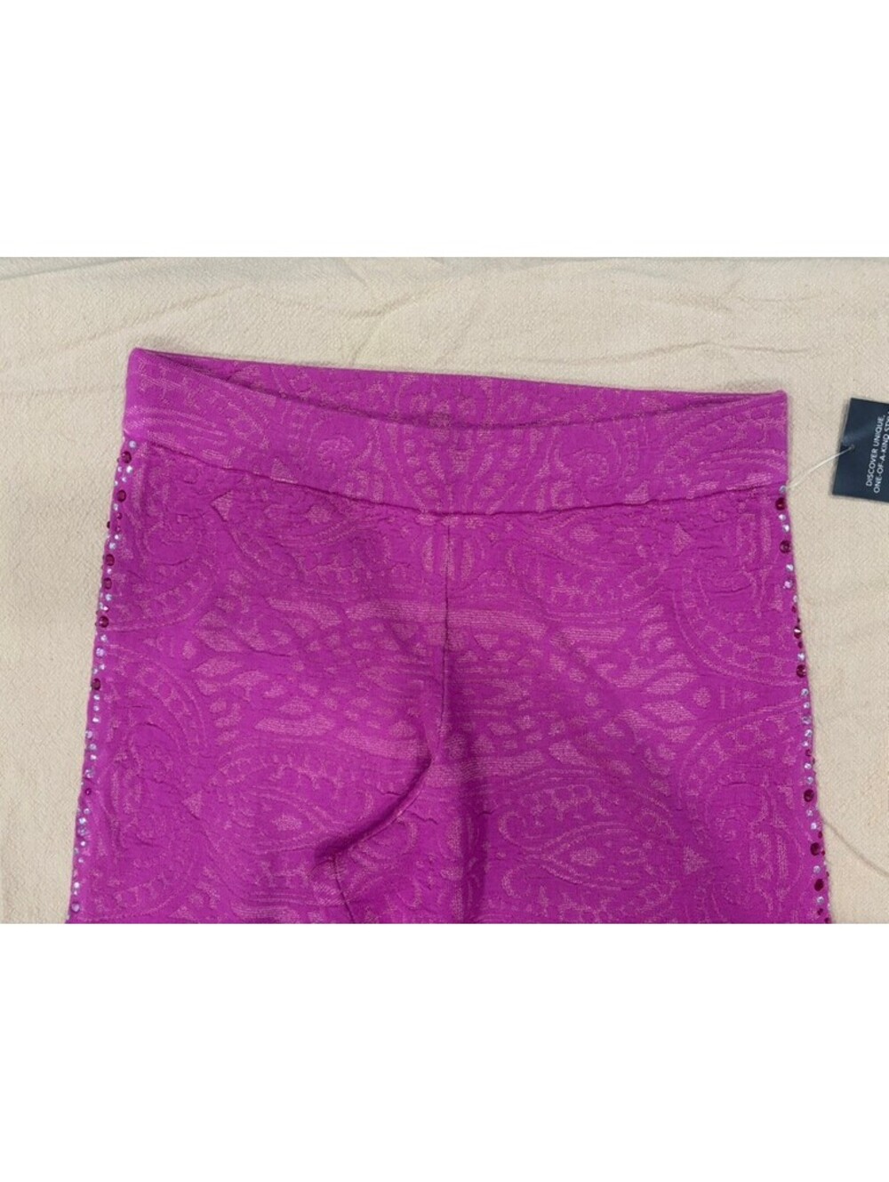 Purple Paisley Patterned Set with Rhinestone Detailing - Picture 4 of 15
